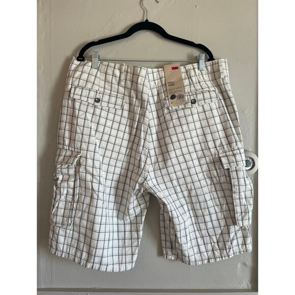 NWT Levis Mens Ace Cargo Twill Plaid Shorts Size W 38 - Picture 4 of 6